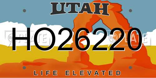 HO26220 Utah License Plate