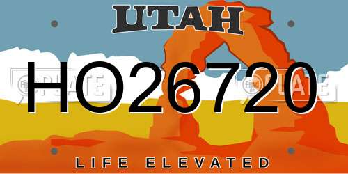 HO26720 Utah License Plate