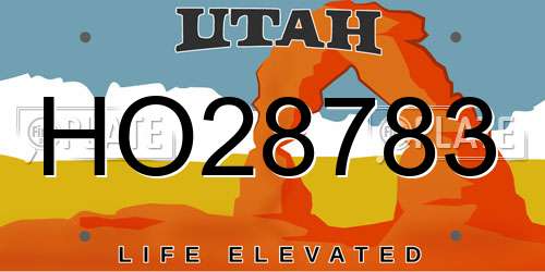 HO28783 Utah License Plate