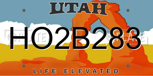 HO2B283 Utah License Plate