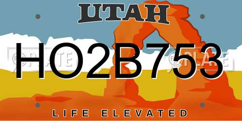 HO2B753 Utah License Plate