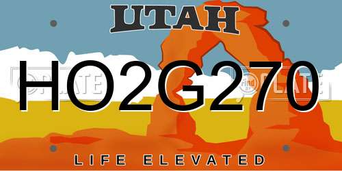 HO2G270 Utah License Plate