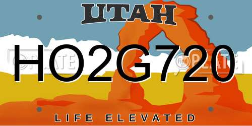 HO2G720 Utah License Plate