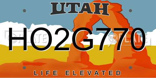HO2G770 Utah License Plate