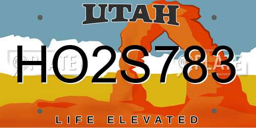 HO2S783 Utah License Plate