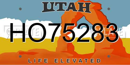 HO75283 Utah License Plate