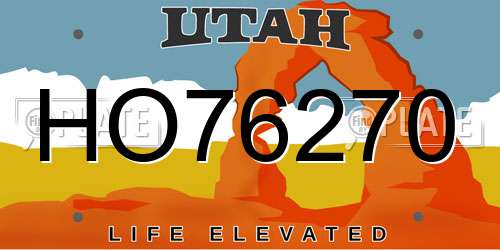 HO76270 Utah License Plate
