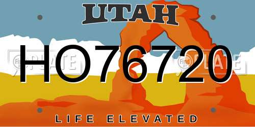HO76720 Utah License Plate