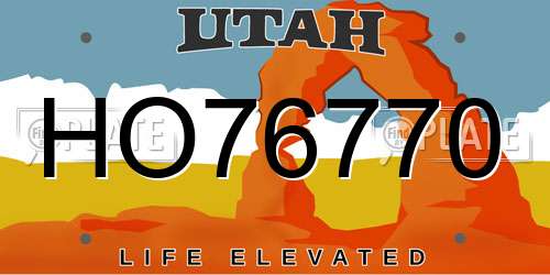 HO76770 Utah License Plate