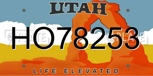 HO78253 Utah License Plate