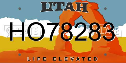 HO78283 Utah License Plate
