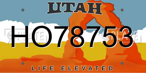HO78753 Utah License Plate
