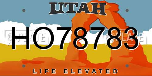HO78783 Utah License Plate