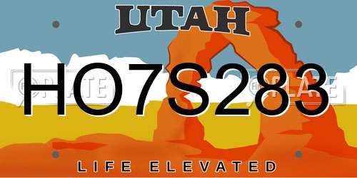 HO7S283 Utah License Plate