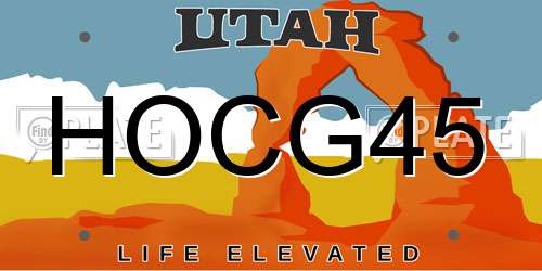 HOCG45 Utah License Plate