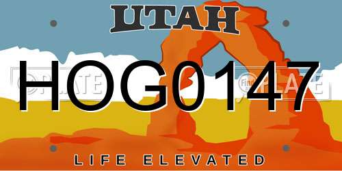 HOG0147 Utah License Plate