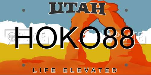 HOKO88 Utah License Plate