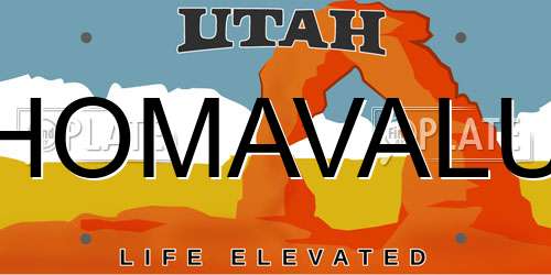 HOMAVALU Utah License Plate