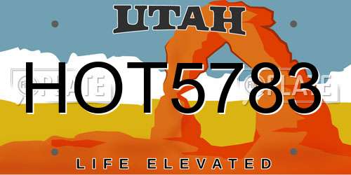 HOT5783 Utah License Plate