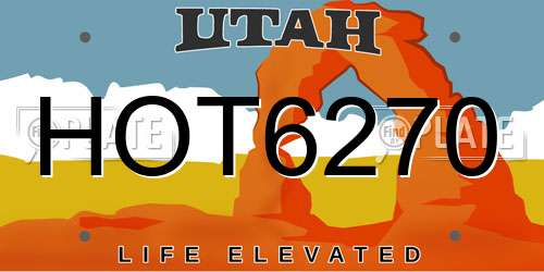 HOT6270 Utah License Plate
