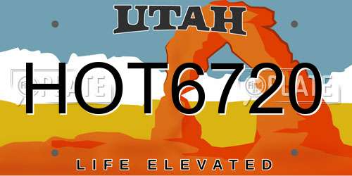 HOT6720 Utah License Plate