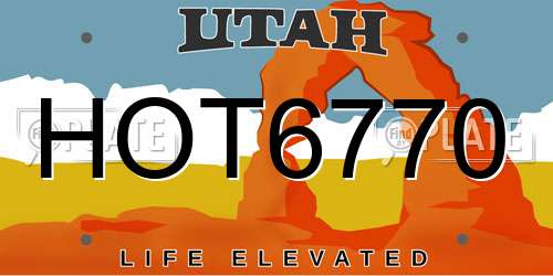 HOT6770 Utah License Plate