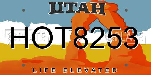 HOT8253 Utah License Plate