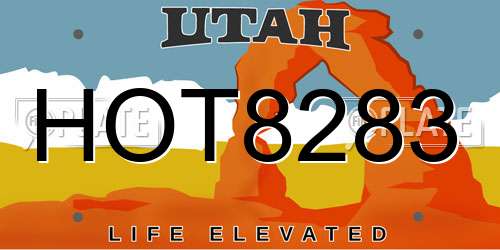 HOT8283 Utah License Plate