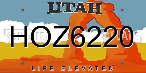 HOZ6220 Utah License Plate