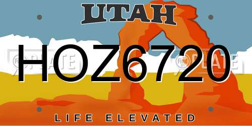 HOZ6720 Utah License Plate