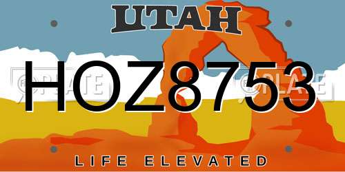 HOZ8753 Utah License Plate