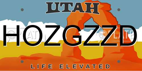HOZGZZD Utah License Plate