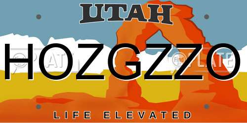 HOZGZZO Utah License Plate