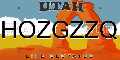 HOZGZZQ Utah License Plate