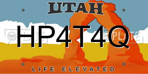 HP4T4Q Utah License Plate