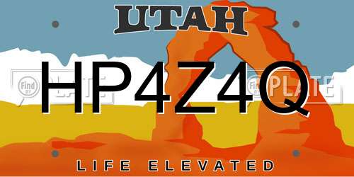 HP4Z4Q Utah License Plate