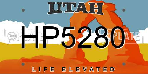 HP5280 Utah License Plate