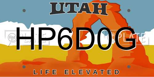 HP6D0G Utah License Plate