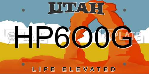 HP6O0G Utah License Plate