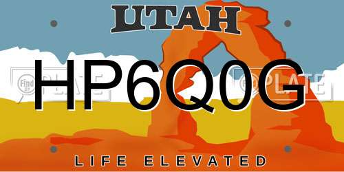 HP6Q0G Utah License Plate