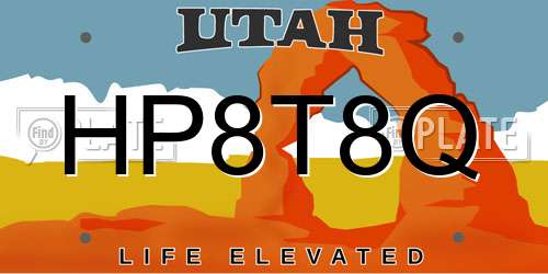 HP8T8Q Utah License Plate