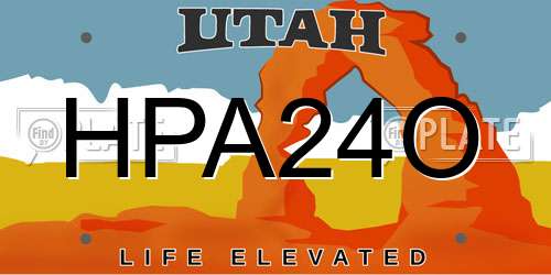 HPA24O Utah License Plate