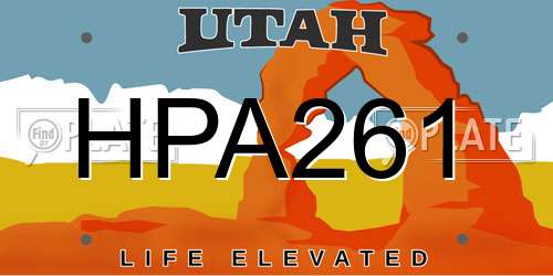 HPA261 Utah License Plate