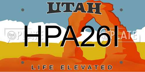 HPA26I Utah License Plate