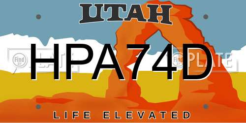 HPA74D Utah License Plate