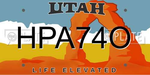 HPA74O Utah License Plate
