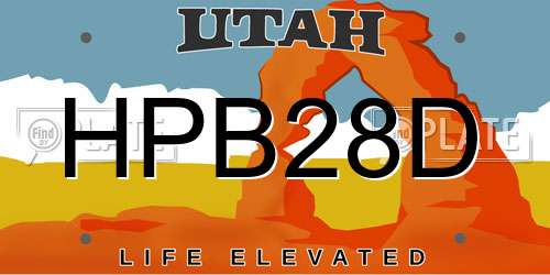 HPB28D Utah License Plate