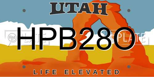 HPB28O Utah License Plate