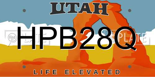 HPB28Q Utah License Plate