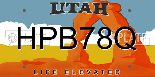 HPB78Q Utah License Plate